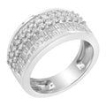 14K White Gold Round and Baguette Diamond Ring (1 1/2 Cttw, F-G Color, SI1-SI2 Clarity) - Size 8 Taven