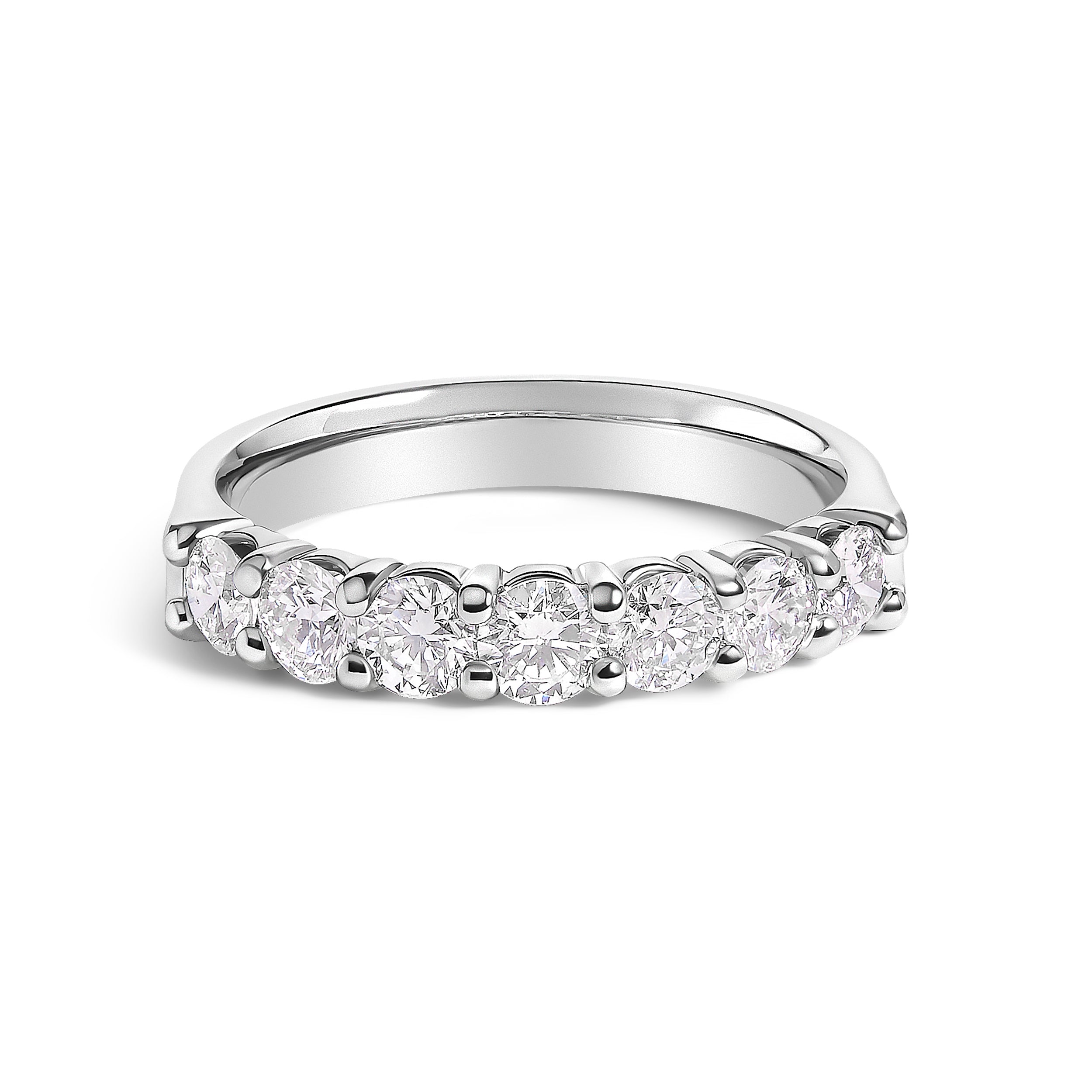 14K White Gold 1.0 Cttw Diamond 7 Stone Band Ring TAVEN System LLC