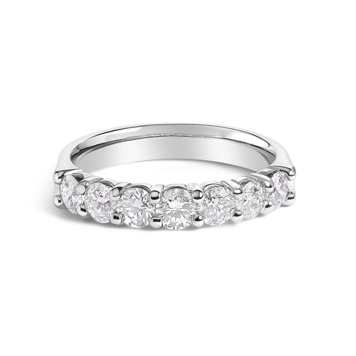 14K White Gold 1.0 Cttw Diamond 7 Stone Band Ring TAVEN System LLC