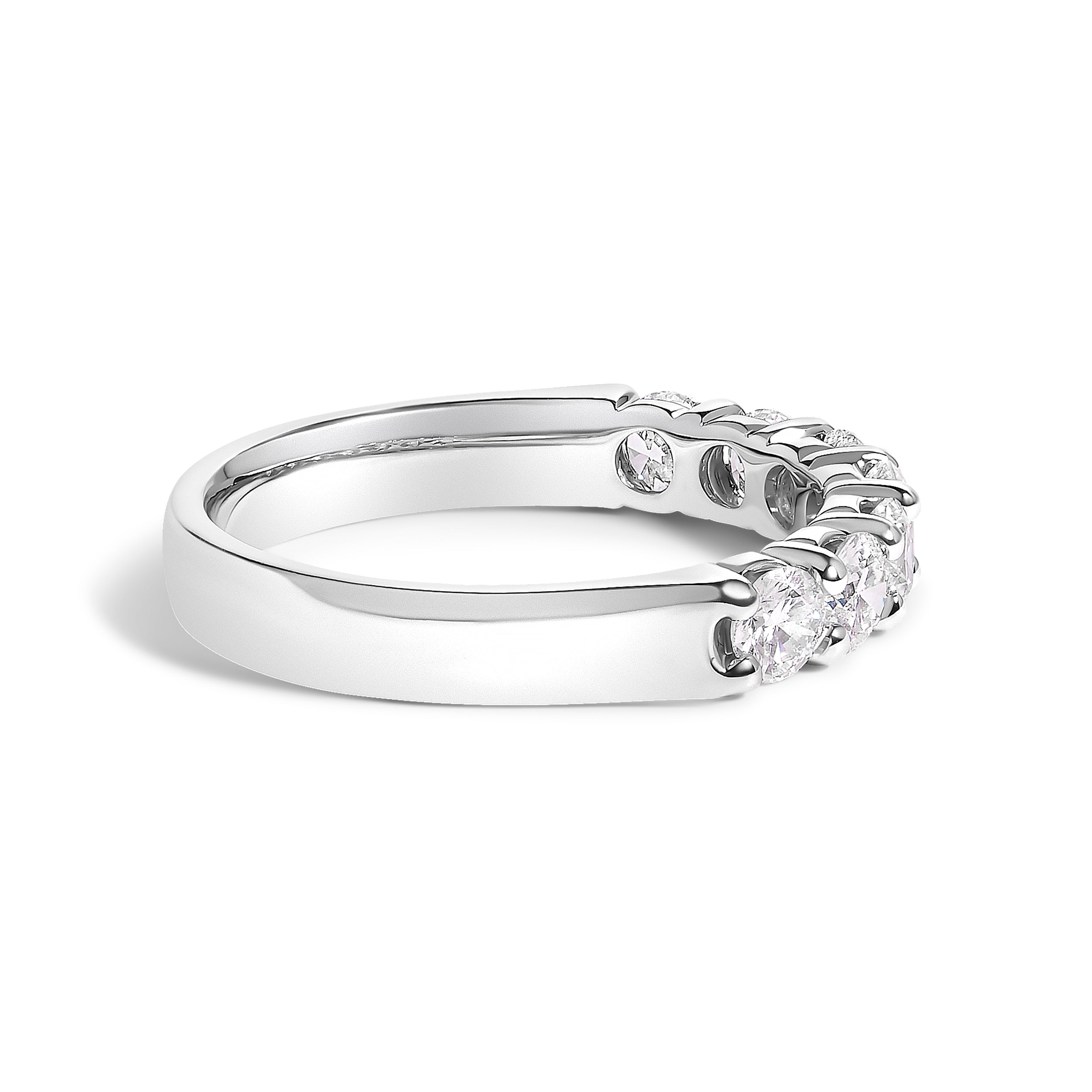 14K White Gold 1.0 Cttw Diamond 7 Stone Band Ring TAVEN System LLC