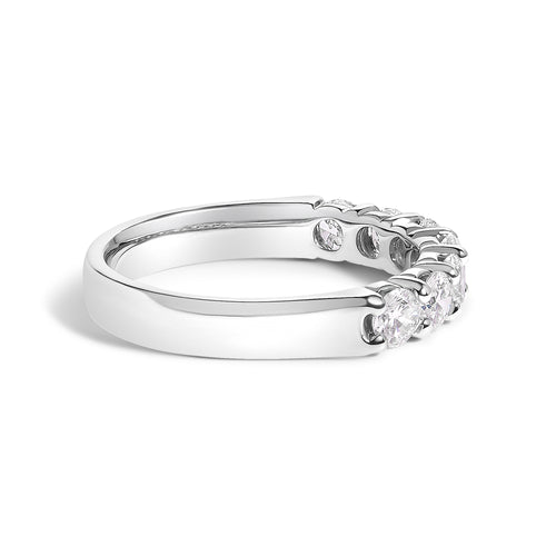 14K White Gold 1.0 Cttw Diamond 7 Stone Band Ring TAVEN System LLC