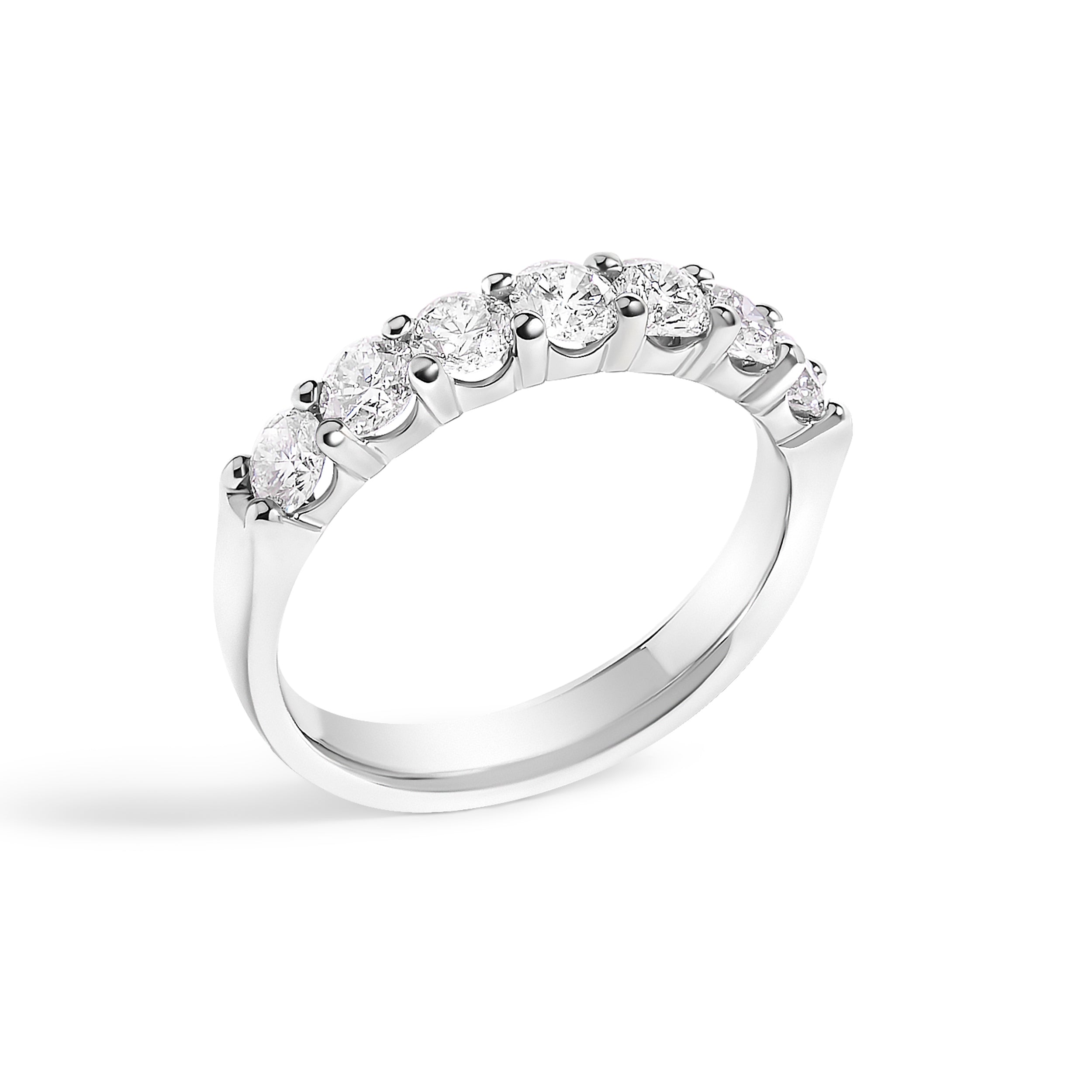 14K White Gold 1.0 Cttw Diamond 7 Stone Band Ring TAVEN System LLC