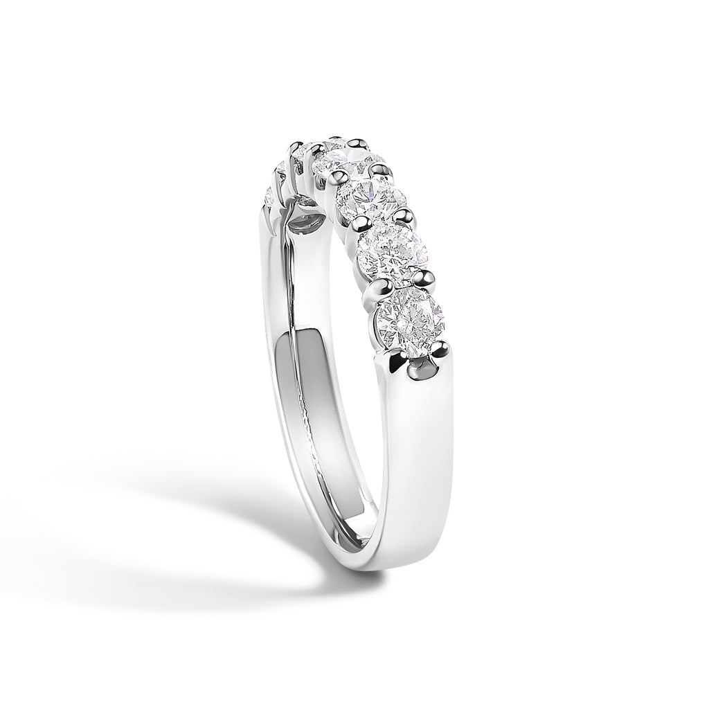 14K White Gold 1.0 Cttw Diamond 7 Stone Band Ring TAVEN System LLC