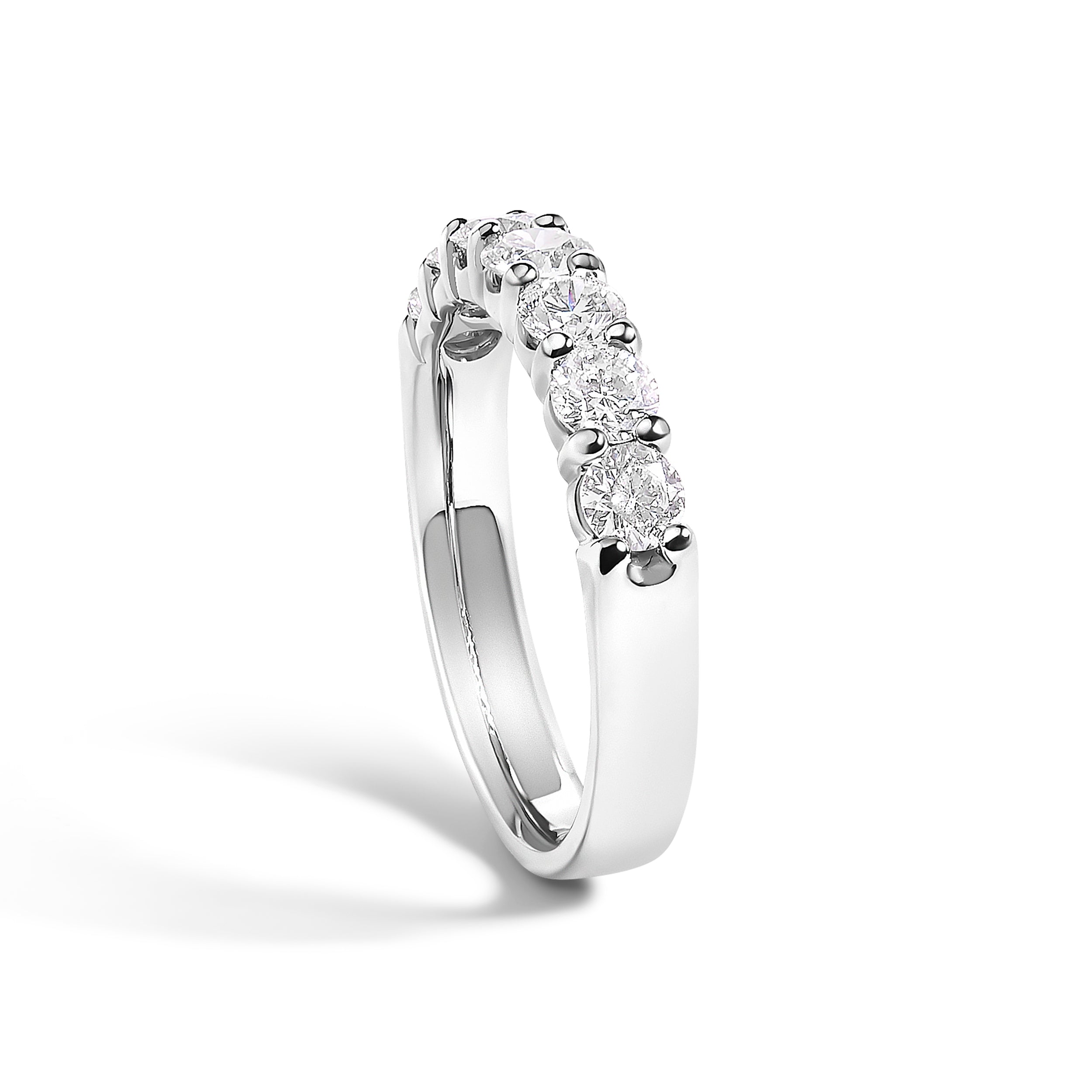 14K White Gold 1.0 Cttw Diamond 7 Stone Band Ring TAVEN System LLC