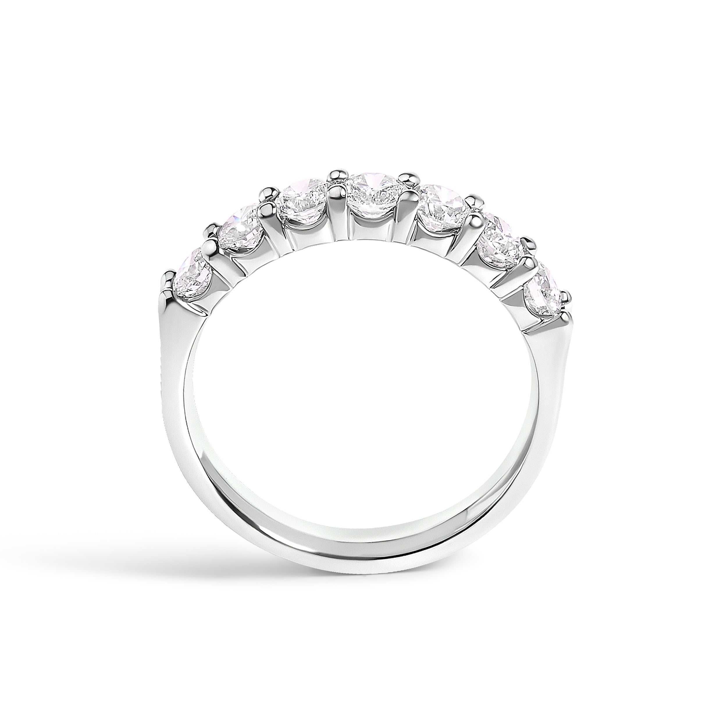 14K White Gold 1.0 Cttw Diamond 7 Stone Band Ring TAVEN System LLC