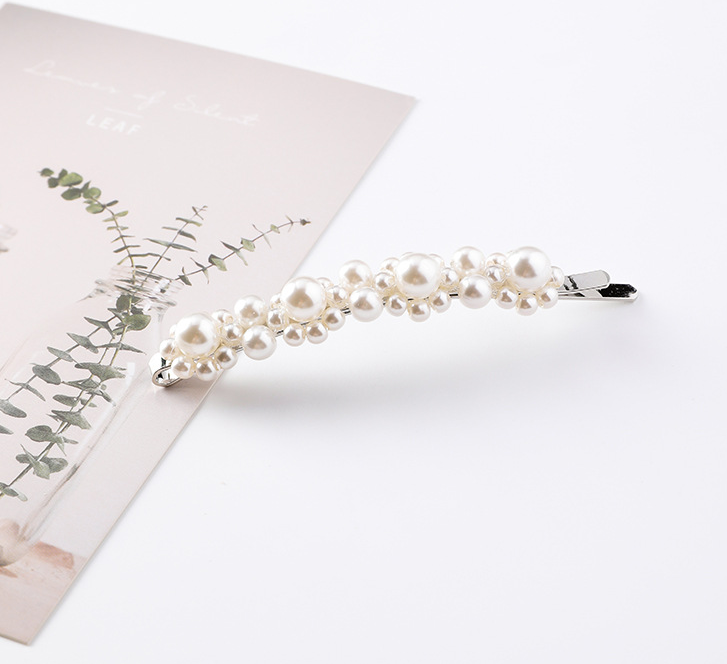 Color: B6202 A four flowers - Pearl flower hairpin retro word clip bangs clip TAVEN System LLC