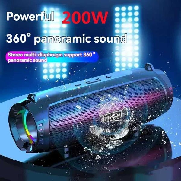 200W High Power Bluetooth Speaker Wireless Soundbox Outdoor Portable Subwoofer Waterproof PC Column Music Player with FM TF CardM240719 Taven
