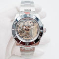 Color: Red - 40MM Automatic Movement Sapphire Crystal Mens Watches Skeleton Design Transparent Dial Men's Wriswatches Taven