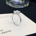 FineJewelry Simple Design 18K White Gold 1ct Radiant Cut Moissanite Diamond Solitaire Engagement Wedding Ring for Women Taven