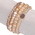 Color: SWEET CHAMPAGNE - Arm Candy Natural Stone And Glass Crystal Bracelets Taven