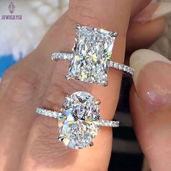 Wholesale 10K 14K 18K Gold Vvs Moissanite Engagement Rings Women 925 Silver Diamond Emerald Radiant Oval Cut Gold Ring Jewelry TAVEN System LLC