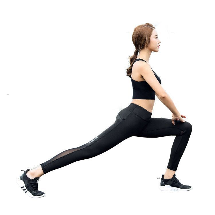 High-Waisted Butt-Lifting Fitness Pants for Women, Nine-Point Mesh Sexy Outer Wear Running Quick-Drying Slimming Leg Tight Elastic Sports Pants TAVEN System LLC