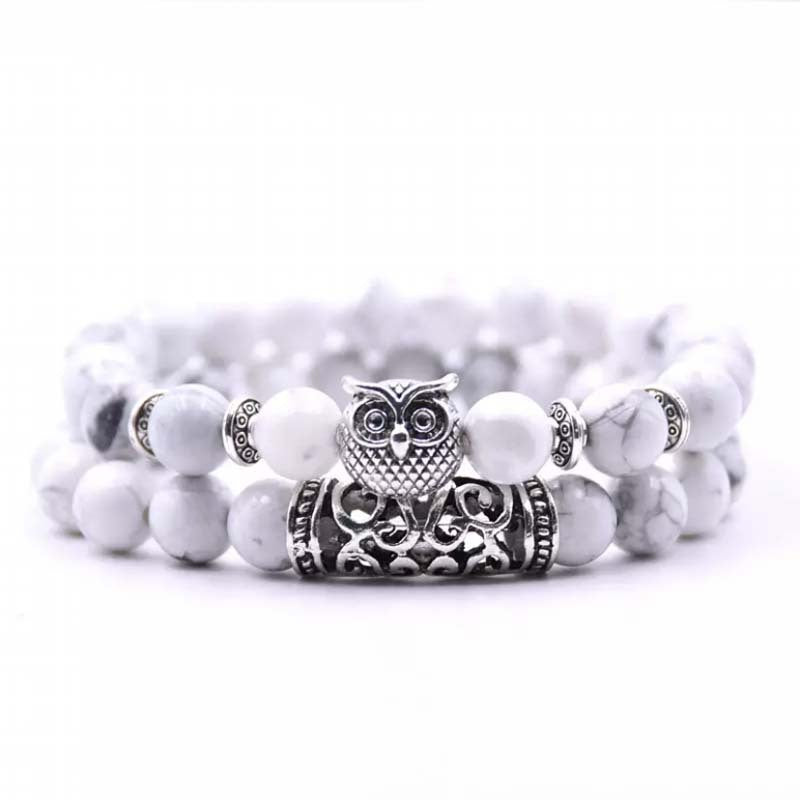 Color: Pure white - Natural Stone Intuitive Owl Bracelet Taven
