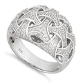Ring Size: 9 - Commitment Ring Woven Style CZs On Platinum Plating TAVEN System LLC