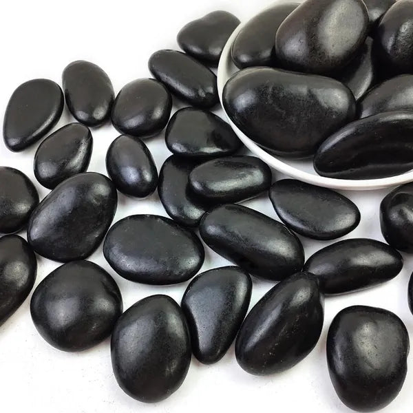 38lbs Black Pebbles For Plants, 2-3 Inch High Polished Natural Large River Rocks For Landscaping, Decorative Stones Vase Filler Fish Tank Aq TAVEN