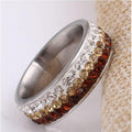 Ring Color: CLASSIC CHAMPAGNE,Ring Size: 11 - Cocktail & Mocktail Rings CZ Crystals With Ombre Effect Taven
