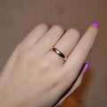 Size: Gold,Ring Size: 6 - Ella Eternity Band With 4 Crystals Classic Stackable Ring TAVEN System LLC