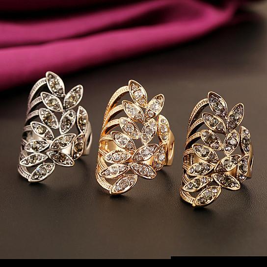 Ring Style: Vintage Silver,Ring Size: 9 - Gilda Ring Embellished Fashion Jewelry TAVEN System LLC