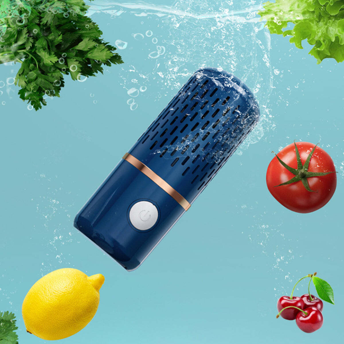 Color: BLUE - PureTech Ultrasonic Fruits And Veggie Cleaner TAVEN System LLC
