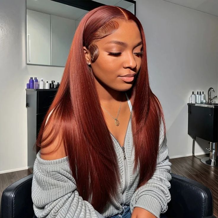 Color: 33color, Color Classification: 30inch - Red Brown 33color Huamn Hair Wig 134HD Transparent Lace Taven