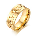Color: Gold, Size: Mei Wai 6th - Rotatable ring men's titanium steel TAVEN System LLC