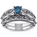 Ring Size: 7 - Oceanika Sapphire Crystal Filigree Ring With Band TAVEN System LLC