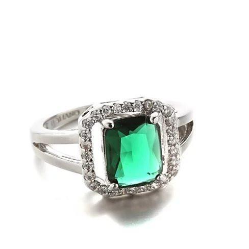 Color: Emerald Green,Size: 9 - Blissful Princess Cut Ring TAVEN System LLC