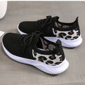White Shoes Women Leopard Print Lace-up Sneakers Sports TAVEN