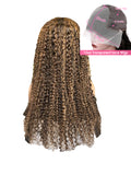style: 13x6 front wig, Size: 28inch - Piano Inter-color Highlight Curly Lace Wig Taven