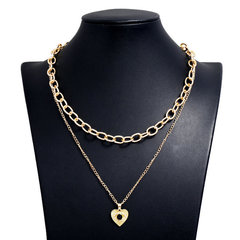 Simple Retro Style Key Double-layer Necklace Taven