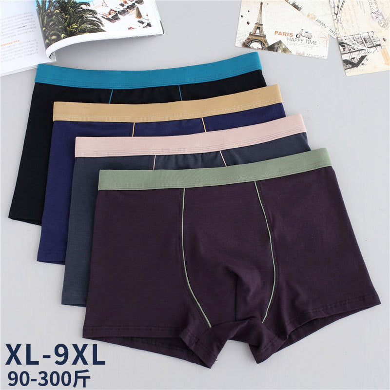 Men's cotton underwear plus size fat guy boxers breathable 3D seamless sexy youth cotton red boxers TAVEN System LLC