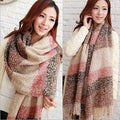 Color: Pink - Rust - Black - Wrap Me Softly Cotton Shawl With Fringe TAVEN System LLC