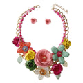 Bright Rose Chunky Collar Necklace Taven