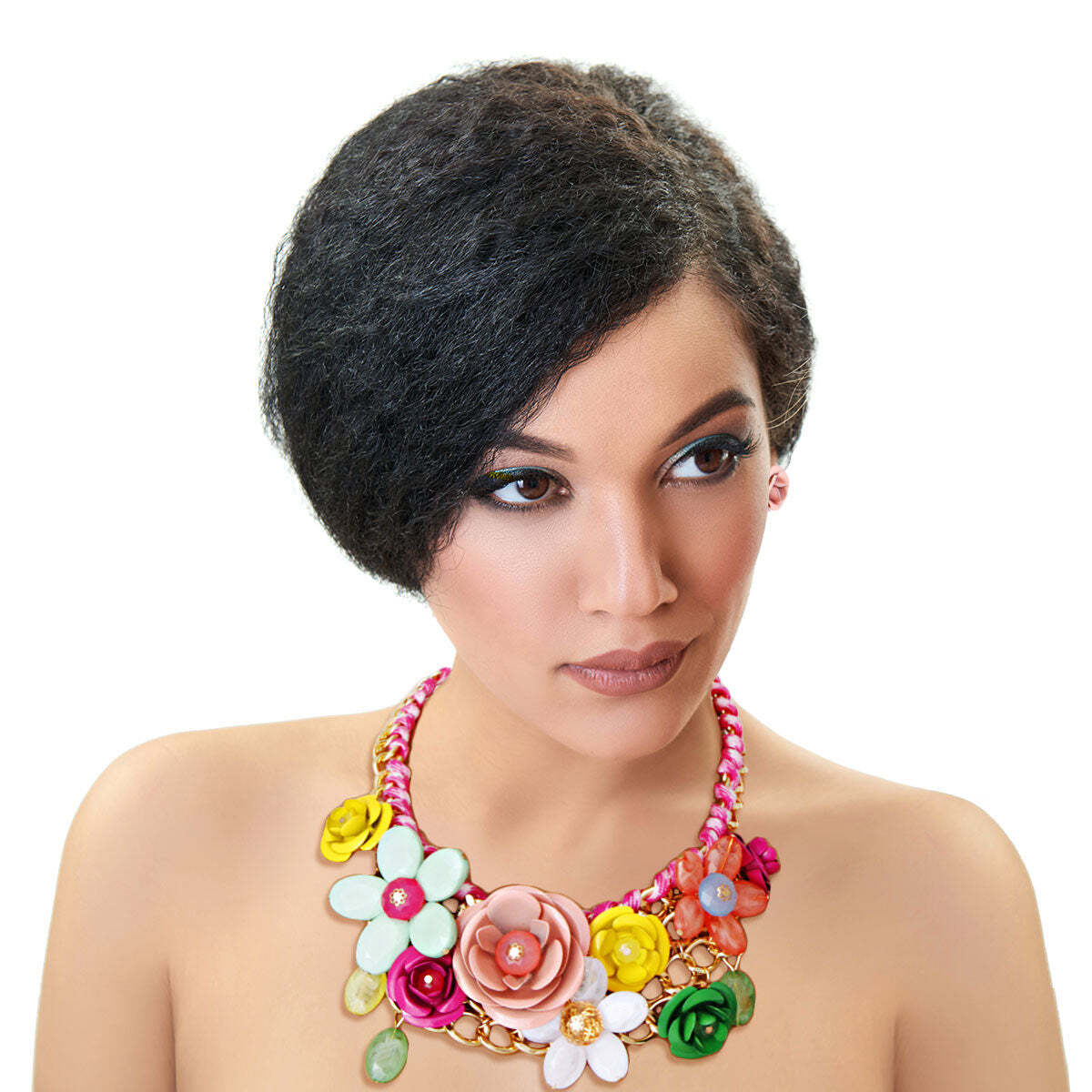 Bright Rose Chunky Collar Necklace Taven