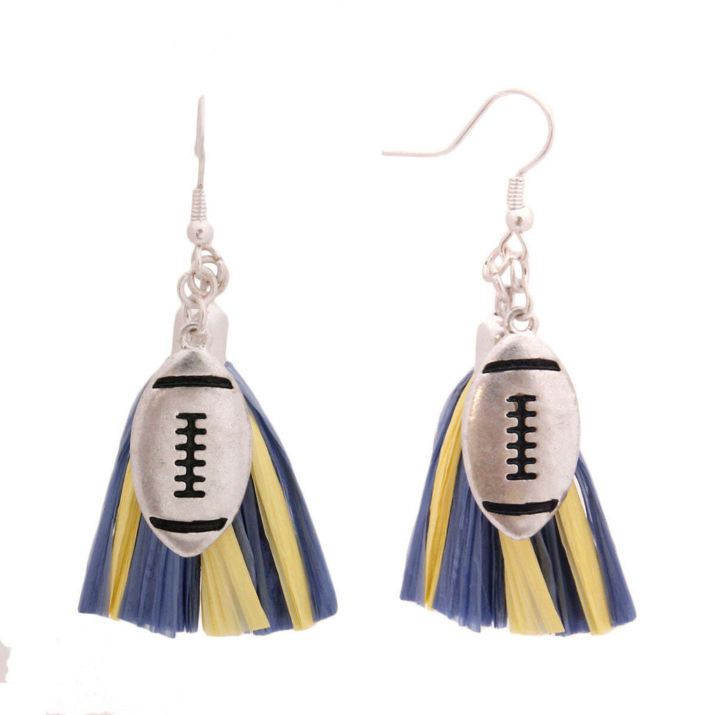 Blue Tassel Football Earrings Taven