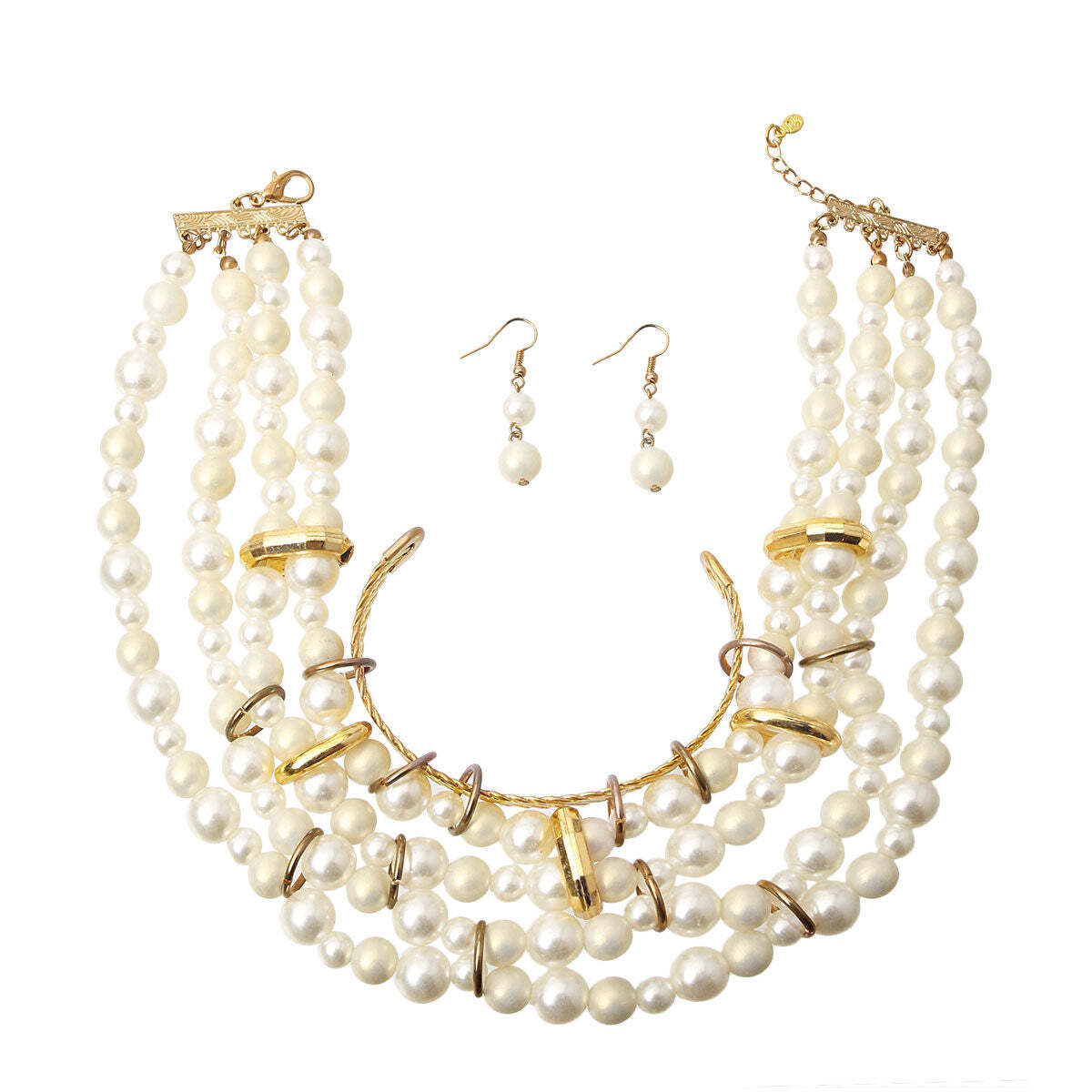 Layered Pearl Choker Set Pinktown