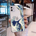 Color: B, Model: Iphone6p - Fashion Abstract Art Line Wave Clear Coque Bag TAVEN System LLC