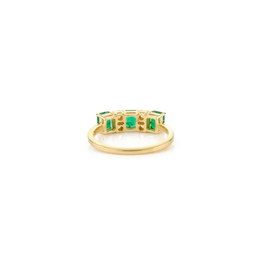 Best Trending Products Fine 14K Yellow Gold Emerald & Diamond Engagement Ring Latest Collection Women's Gemstone Jewelry TAVEN System LLC