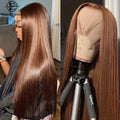 Enivuoso chocolate brown straight lace front wig