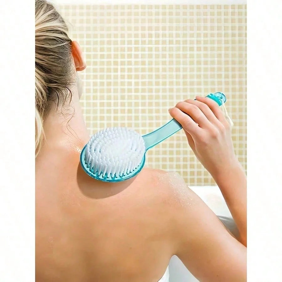 1 exfoliating bath brush with extended handle, specially designed for scrubbing the back, bath back scrubber, soft bristles, non-slip handle TAVEN System LLC