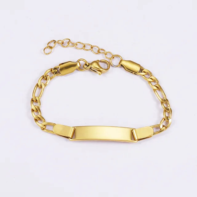 Custom Bracelet With Gold Plated Baby Personalized ID Engrave Name Bracelets For Women Medical Id Birthday Gift Jewelry Adjustab TAVEN System LLC