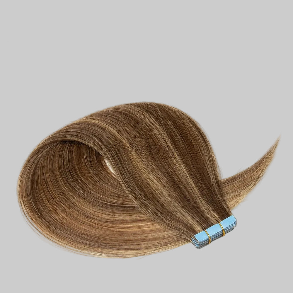 Blonde Invisible Tape In Human Hair Extensions Straight TAVEN System LLC