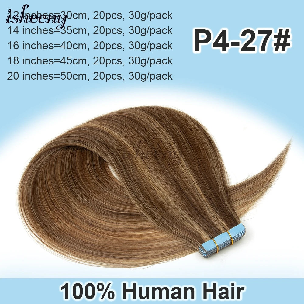 Blonde Invisible Tape In Human Hair Extensions Straight TAVEN System LLC