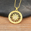 AIBEF Light Of Star And Moon Sun Shape Pendant Women Necklace Copper Zircon Western European Style Jewelry Popular Romantic Gift