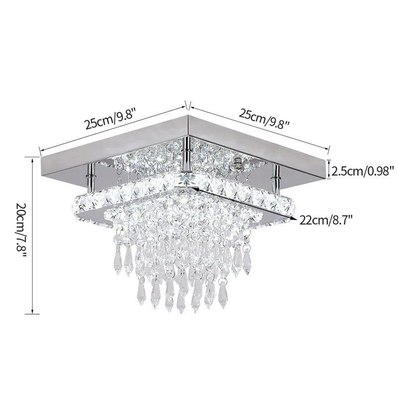 Modern K9 Led Crystal Ceiling Lamp Smart Chandelier Pendant Light Ring Chrome Plafonier Fixture Dining Living Room Decor Luxury TAVEN System LLC