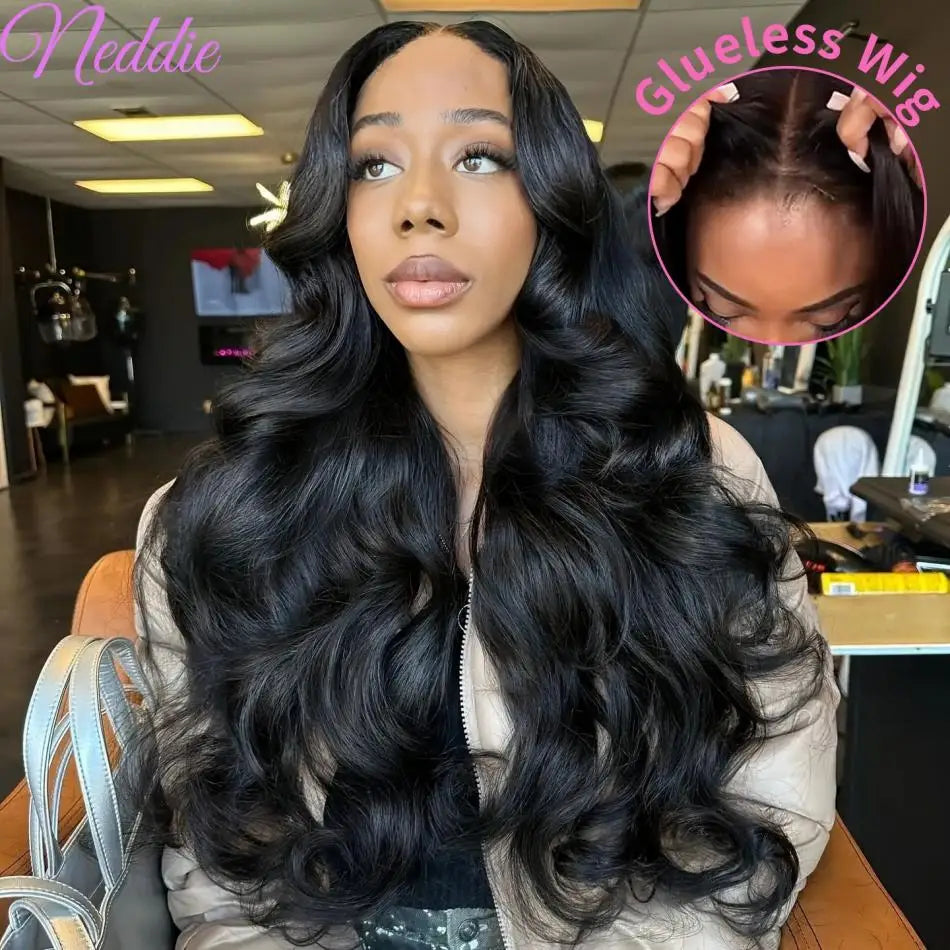 Stretched Length: 26inches, Hair Color: #4, Density: 180%, Ships From: CHINA - Body wave Wigs Glueless Wig Human Hair Ready To Wear 5x5 Lace Frontal Wig 4x4 Brazilian Closure Wig For Women Lace Front Wigs Taven