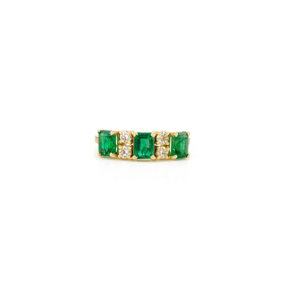 Best Trending Products Fine 14K Yellow Gold Emerald & Diamond Engagement Ring Latest Collection Women's Gemstone Jewelry TAVEN System LLC