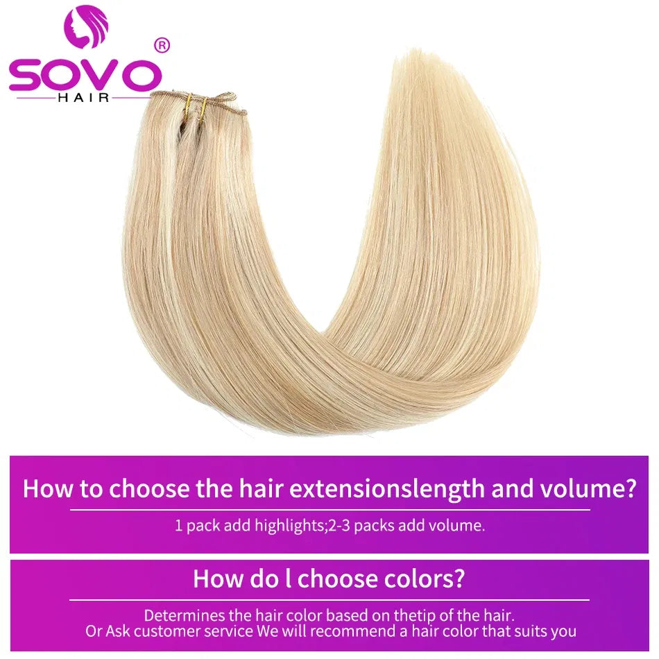 Color: #8, Length: 10inches - SOVO Clip In Hair Extensions Human Hair 3 Pieces Bone Straight Clip Ins Hair Extension 60-90G Real Natural European Hair 12-26" Taven