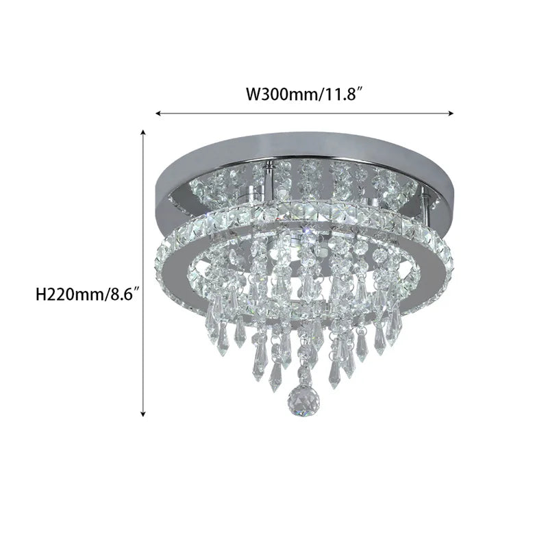 Modern K9 Led Crystal Ceiling Lamp Smart Chandelier Pendant Light Ring Chrome Plafonier Fixture Dining Living Room Decor Luxury TAVEN System LLC