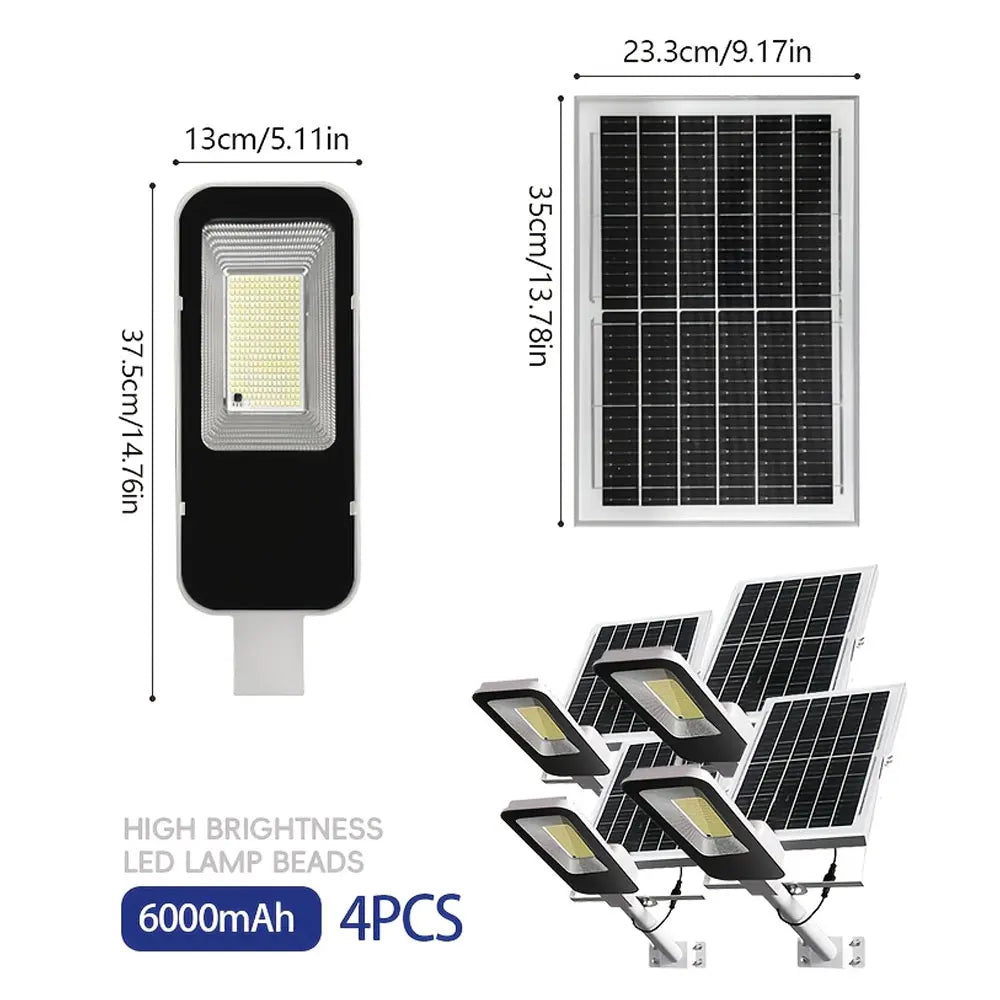 4 sets of outdoor waterproof solar lamps, 6000mAh solar street lamps, suitable for outdoor lighting from dusk to dawn TAVEN System LLC